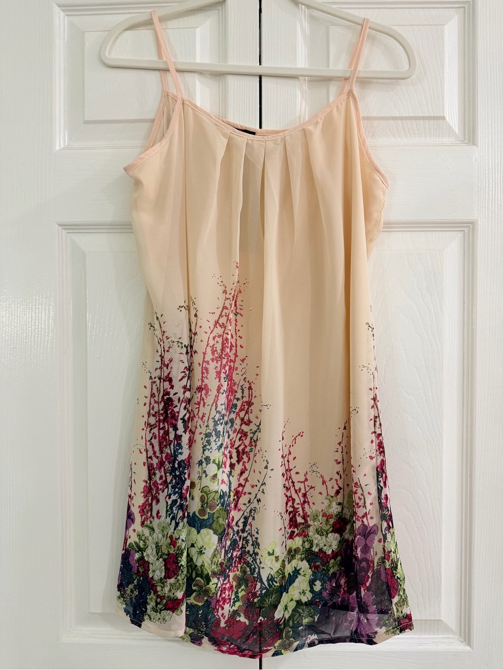 Floral Print Peach Slip Dress